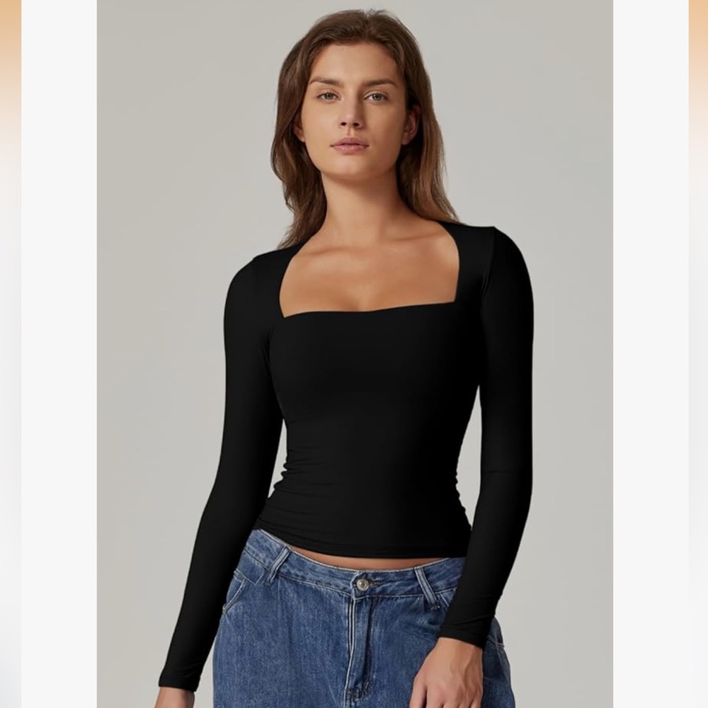 Elegant Black Long Sleeve Women's Top